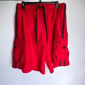 OP Mens Red Swim Shorts